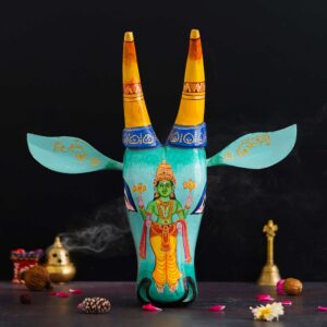 Handpainted Cow Head VISHNU JI | Bull Head | Wall Decor | Vintage Decor | Nandi | Home Dcor
